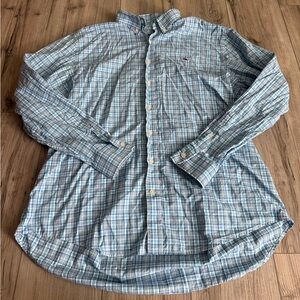 Vineyard Vines Light Blue Checkered Button Down Shirt Size XLarge